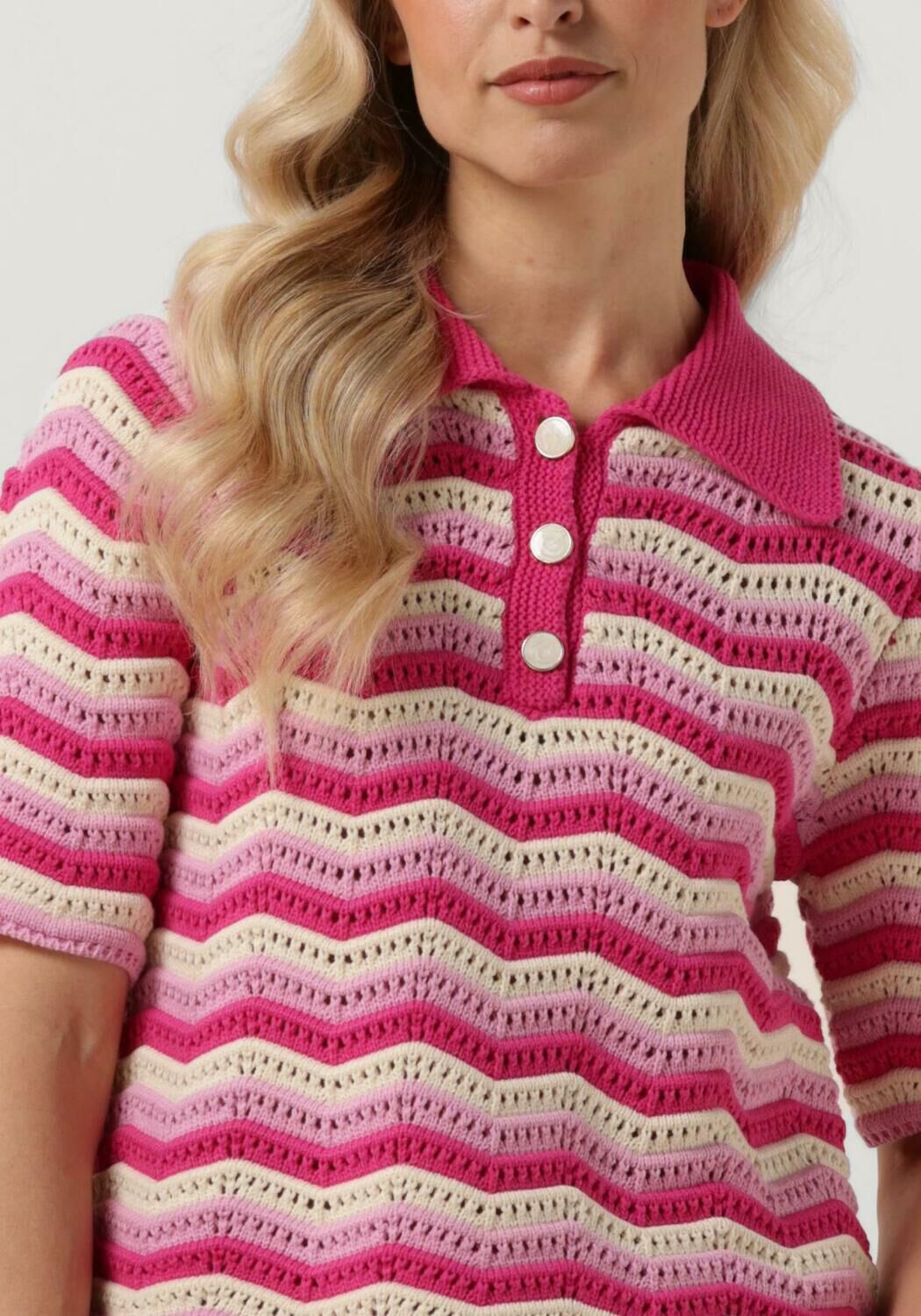 Y.A.S. Dames Tops & T-shirts Yasfuro Ss Knit Top Roze