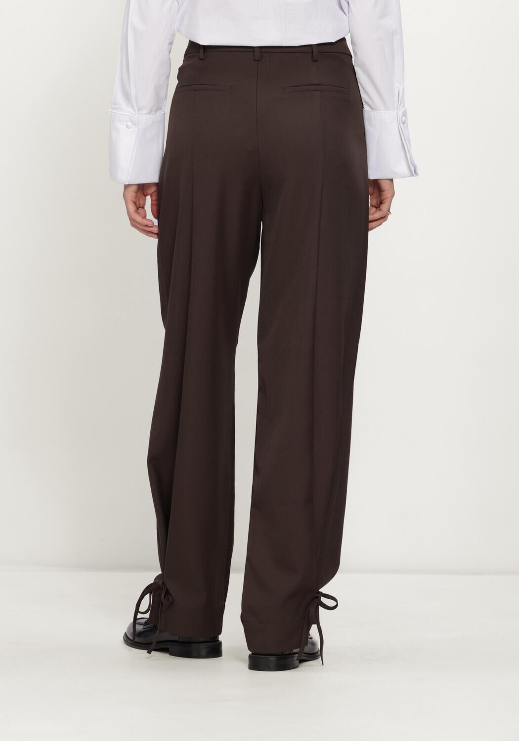 Bruine NEO NOIR Pantalon ISOTTA STRUCTURE TIE PANTS - large