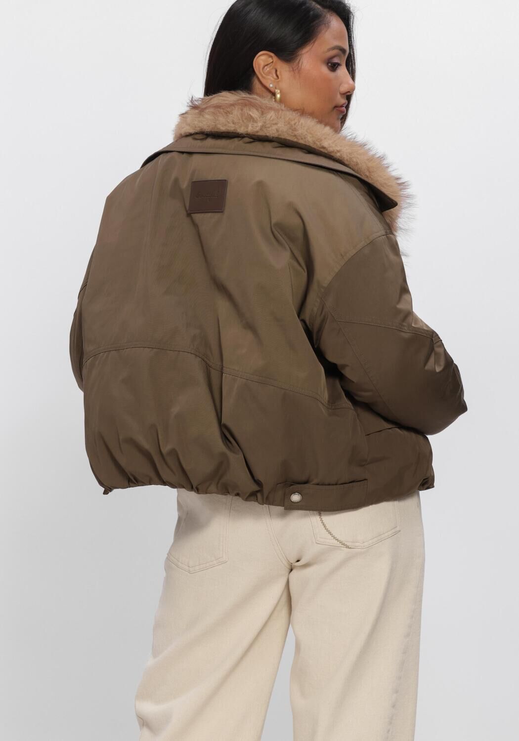 Khaki NUKUS Gewatteerde jas PAULA JACKET - large