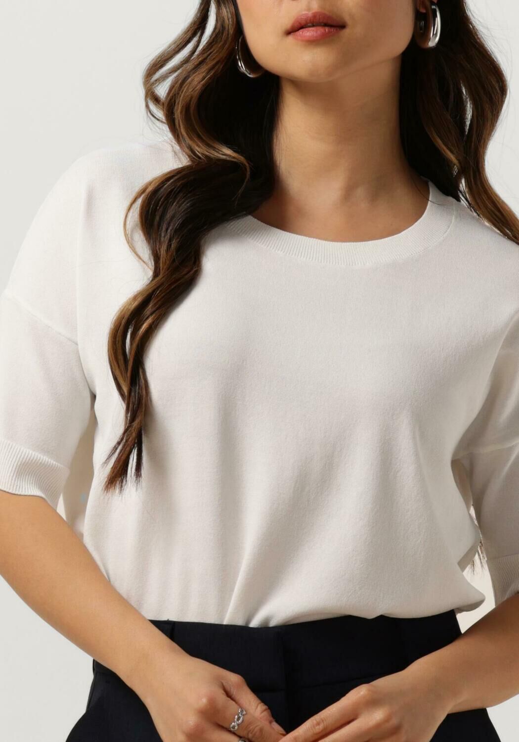 SELECTED FEMME Dames Tops & T-shirts Slfwille Ss Knit O-neck Wit