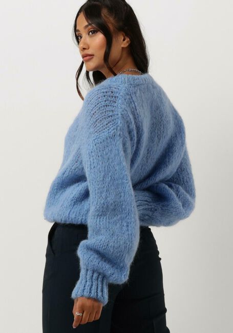 Lichtblauwe AMERICAN DREAMS Trui LEONNIE ALPACA PULLOVER - large