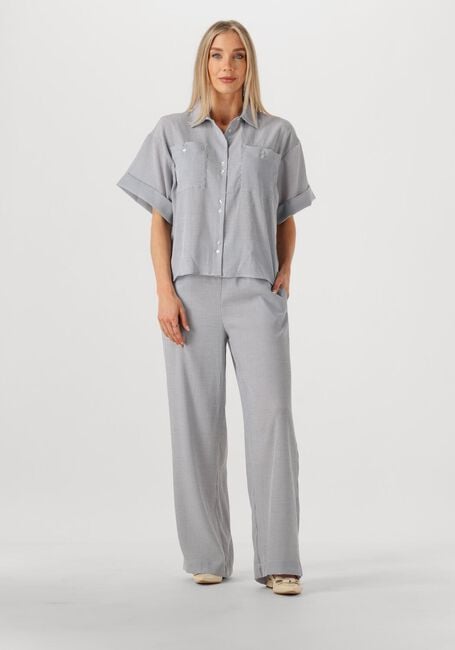 Blauwe MSCH COPENHAGEN Wijde broek MSCHKINLEY HW PANTS STP - large