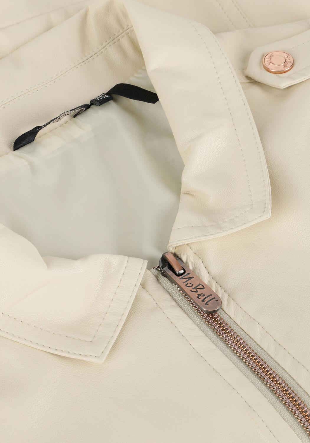 Ecru NOBELL Gilet BOWIE FAKE LEATHER BIKE GILETTE - large