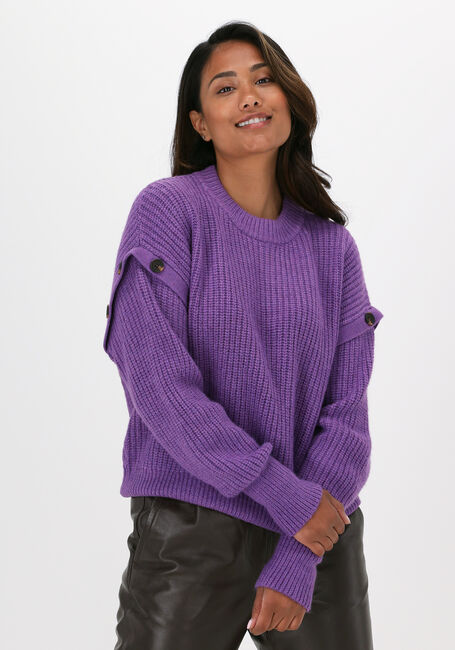 Paarse CO'COUTURE Trui ROWIE BUTTON KNIT - large