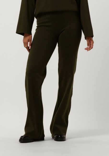 Donkergroene ANOTHER LABEL Pantalon VARIT KNITTED PANTS - large