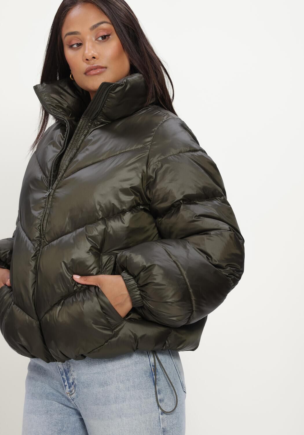 Donkergroene MODSTR&Ouml;M Gewatteerde jas TETRISMD JACKET - large