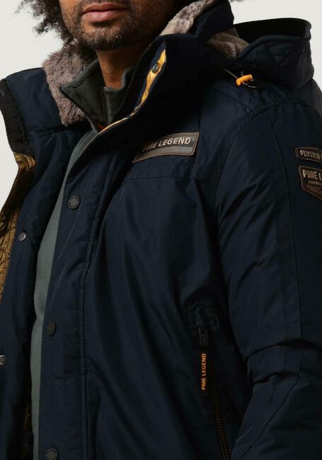 Donkerblauwe PME LEGEND Jack BOMBER JACKET ICE STRIPER 4.0 DEWSTER - large