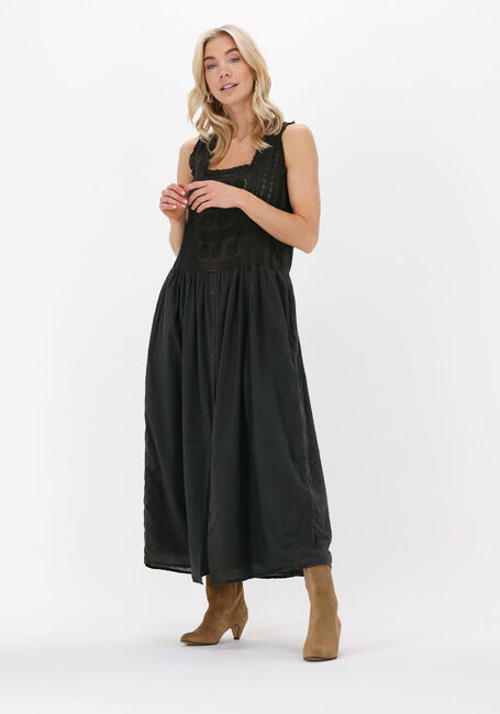 Grijze LEON & HARPER Midi jurk RESPECT TC160 BRODE - large