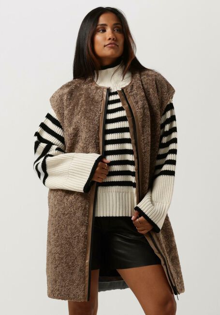 Bruine CO'COUTURE Gilet VERONIC FUR - large