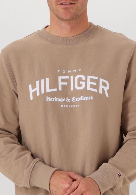 Beige TOMMY HILFIGER Sweater HILFIGER ARCH CREW NECK - large