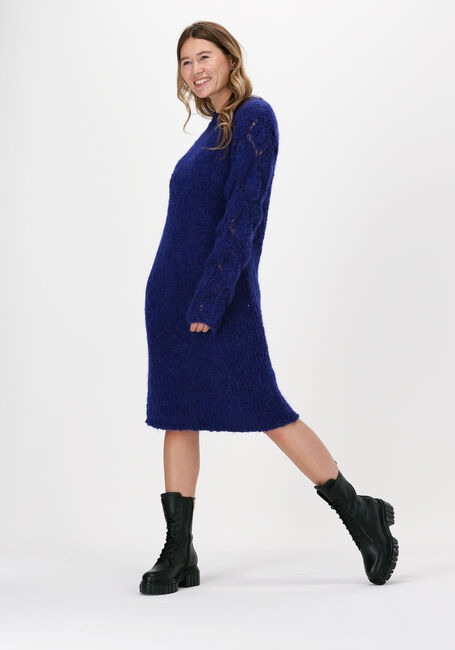 Blauwe JUST FEMALE Midi jurk SAGTA KNIT DRESS - large