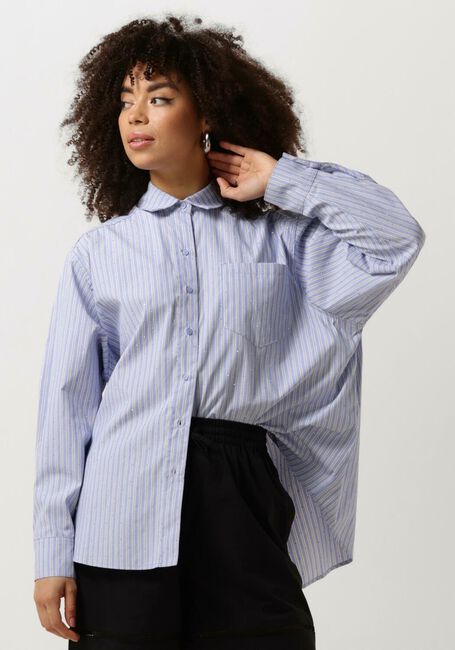 Blauwe NEO NOIR Blouses DALMA STRIPE STONE SHIRT - large