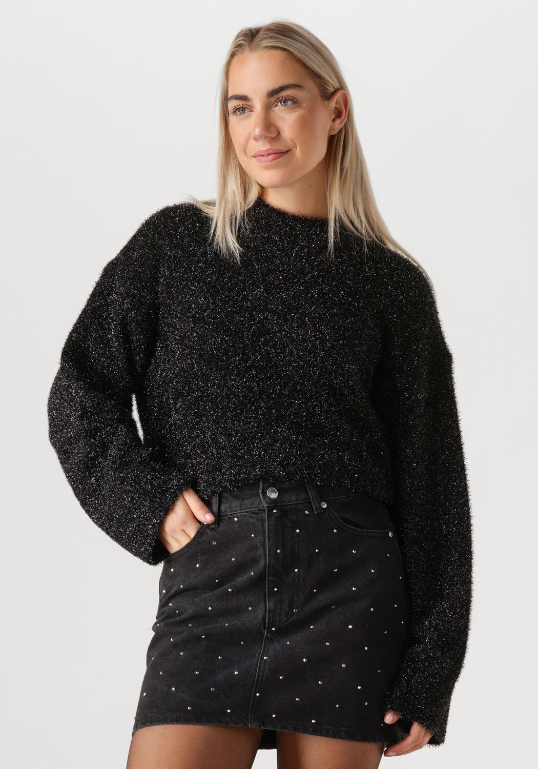 SECOND FEMALE Dames Truien & Vesten Lamilla Knit O-neck Zwart
