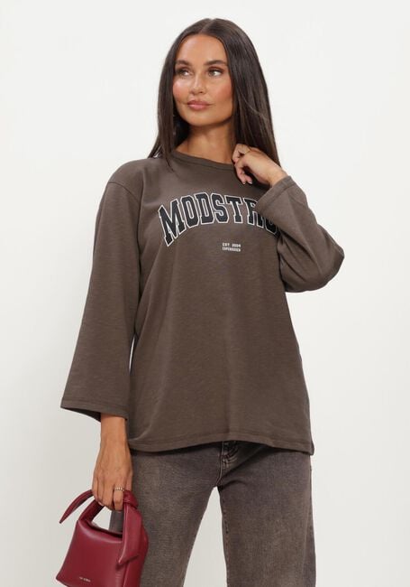 Bruine MODSTR&Ouml;M Tops & T-shirts BAMBOOMD T-SHIRT - large
