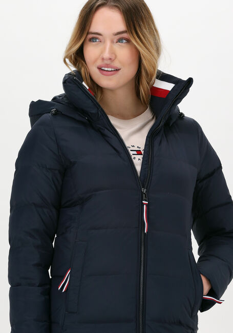 stap in bekennen Ellendig Donkerblauwe TOMMY HILFIGER Gewatteerde jas GLOBAL STRIPE DOWN MAXI | Omoda