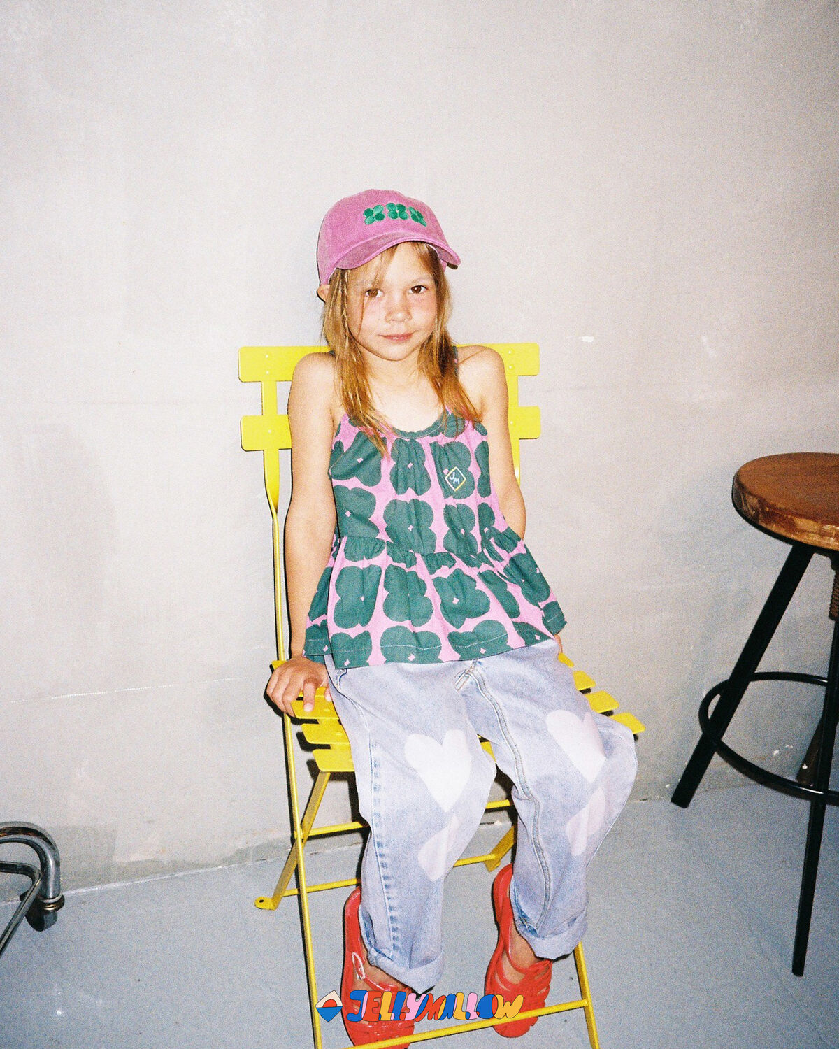 Blauwe Jelly Mallow Mom jeans HEART DENIM PANTS - large