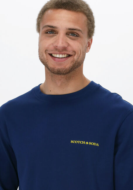 Blauwe SCOTCH & SODA Trui UNISEX LONG-SLEEVED TEE - large