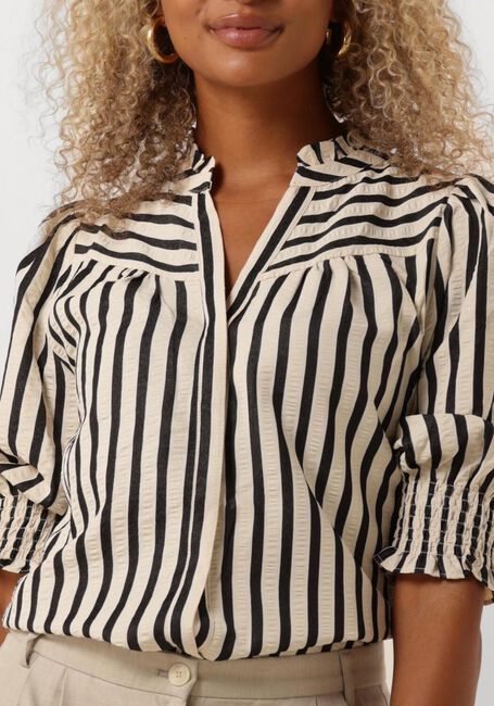 Creme NEO NOIR Blouses DIANA CONTRAST STRIPE BLOUSE - large