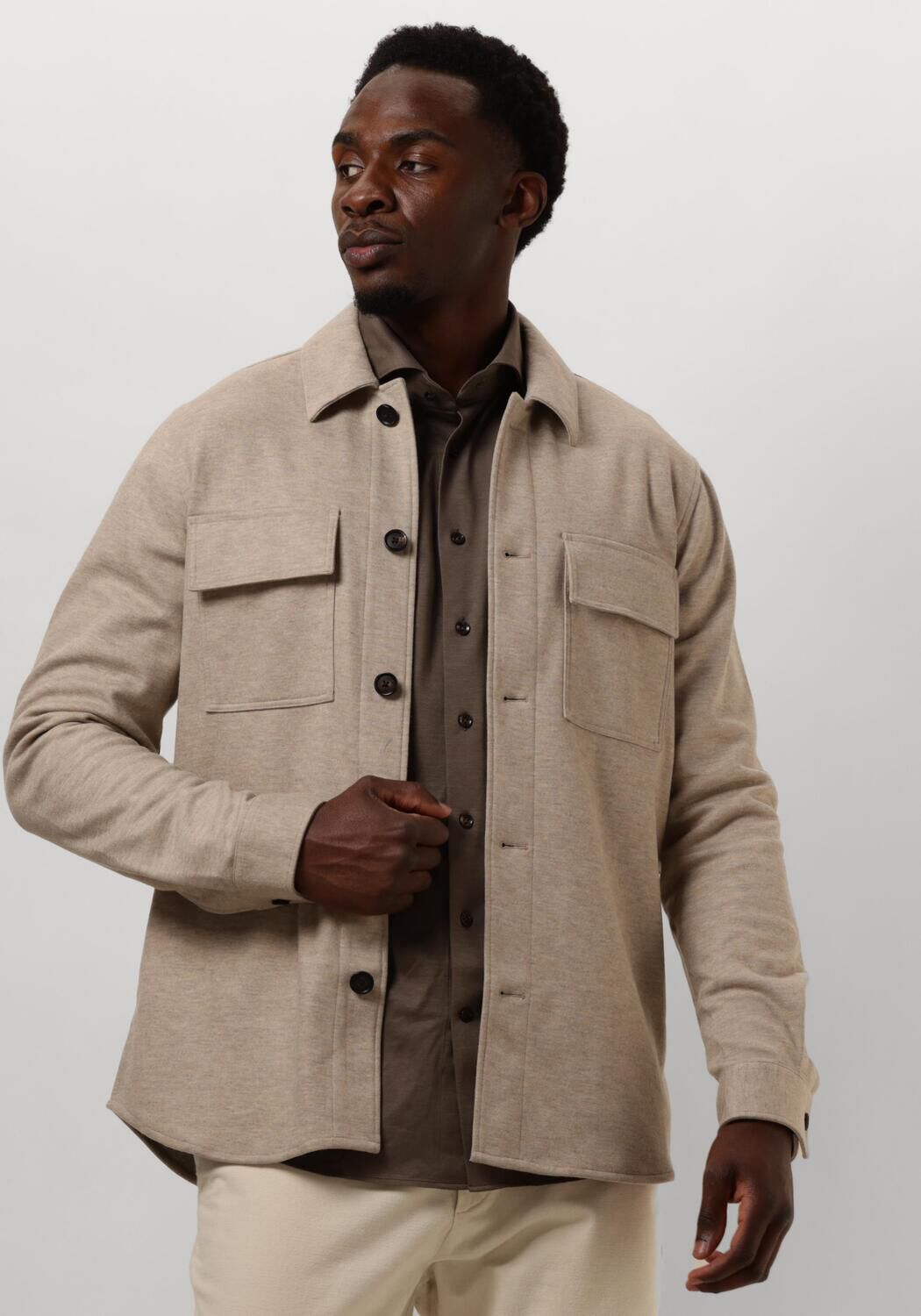 PROFUOMO Heren Overshirts Overshirt Knitted Beige