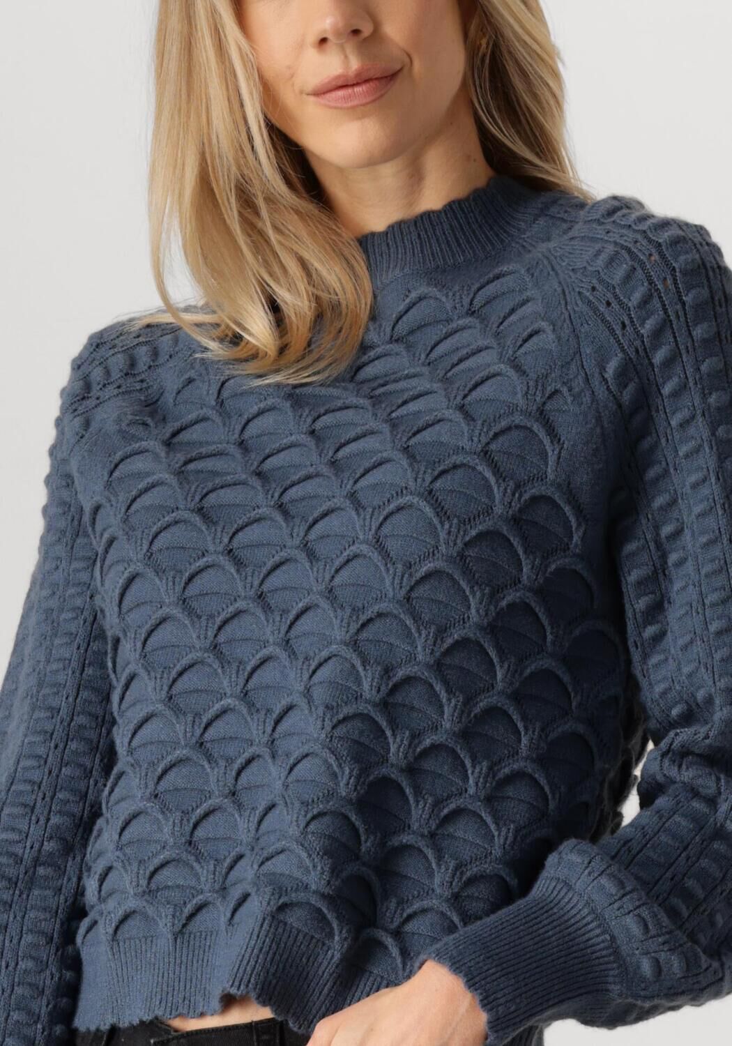 OBJECT Dames Truien & Vesten Objsida Knit L s Re Pullover Blauw