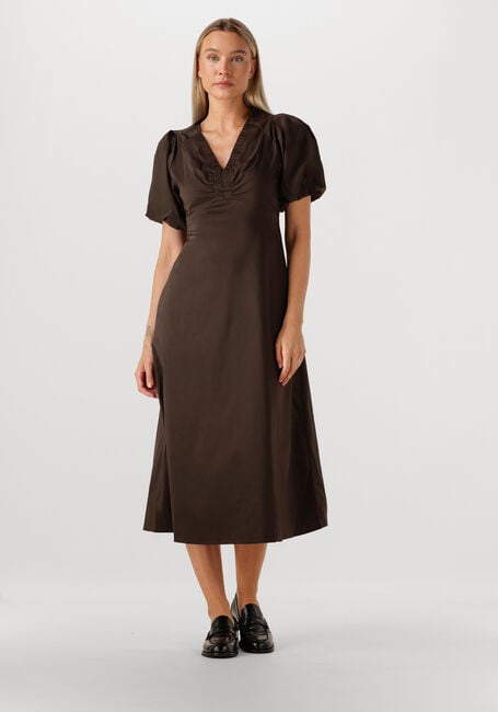 Bruine NEO NOIR Maxi jurk ILLANA POPLIN DRESS - large