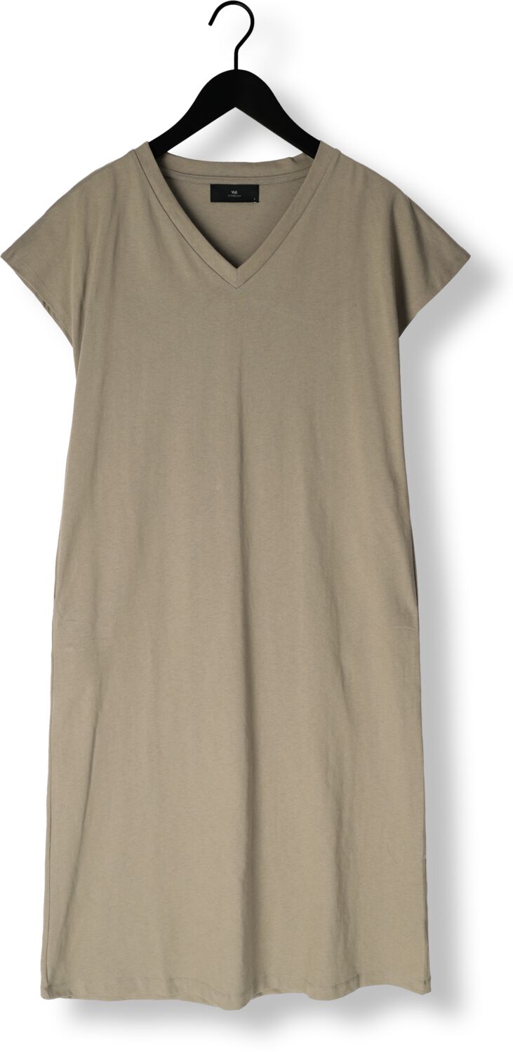 WITHBLACK Dames Jurken Wblcarma Long V-neck Dress Khaki