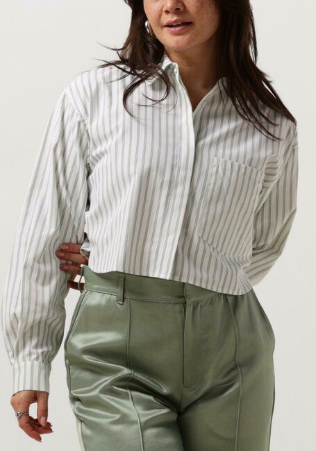 Witte COLOURFUL REBEL Blouses ALIYA STRIPED CROPPED  BLOUSE - large