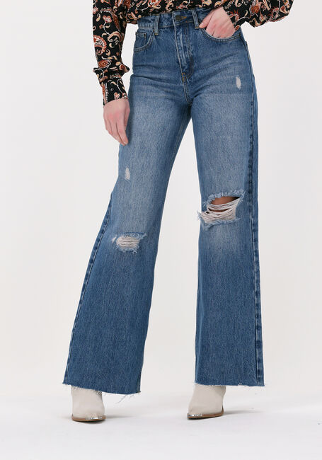 Blauwe COLOURFUL REBEL Wide jeans GAIA HIGH RISE WIDE LEG DENIM PANTS - large