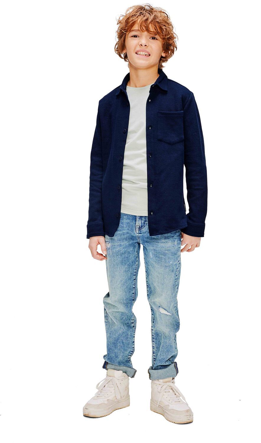 RETOUR Jongens Overhemden Gino Overshirt Donkerblauw