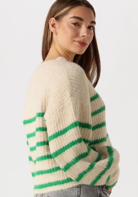 Groene CO'COUTURE Trui CORALIE CROP STRIPE O-KNIT - large