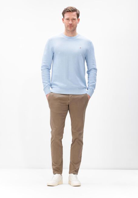 Lichtblauwe TOMMY HILFIGER Trui SEASONAL STRUCTURE CNECK - large