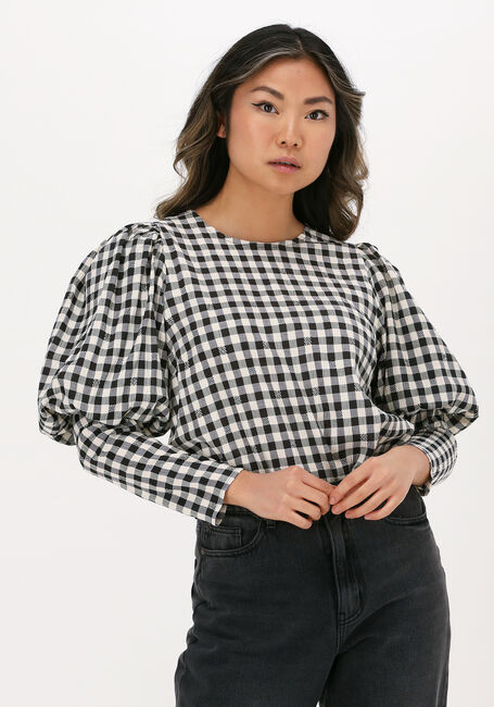 Zwarte CO'COUTURE Blouse CADIE CHECK BLOUSE - large