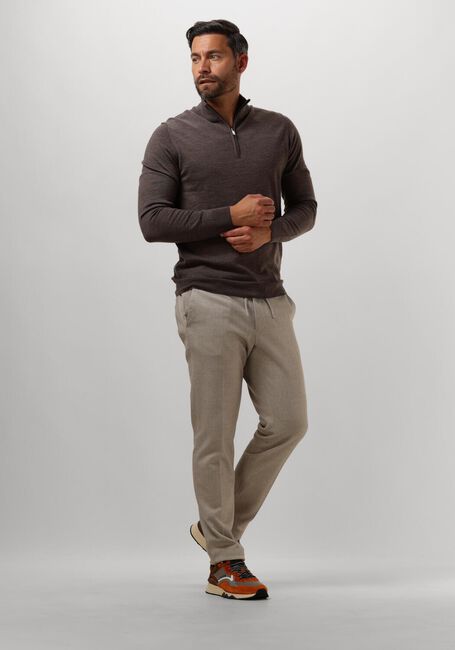 Taupe PROFUOMO Trui PULLOVER HALF ZIP - large
