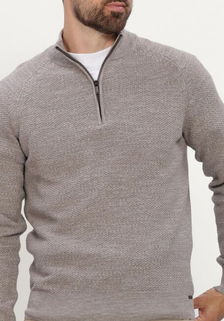 Taupe GENTILUOMO Trui TURTLE ZIP LS - large