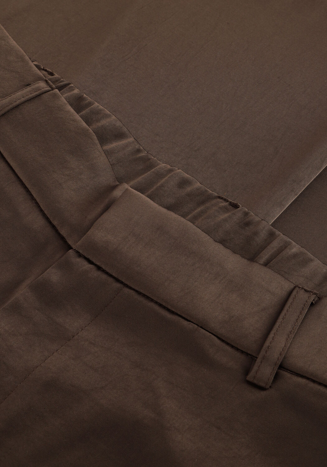 Bruine NEO NOIR Wijde broek EMMETT HEAVY SATEEN PANTS - large