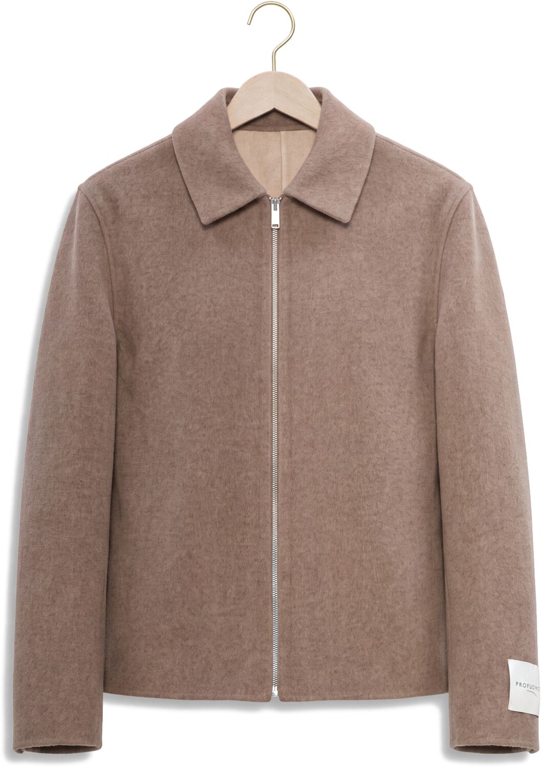 PROFUOMO Heren Overshirts Overshirt Wo Zip Rev Taupe