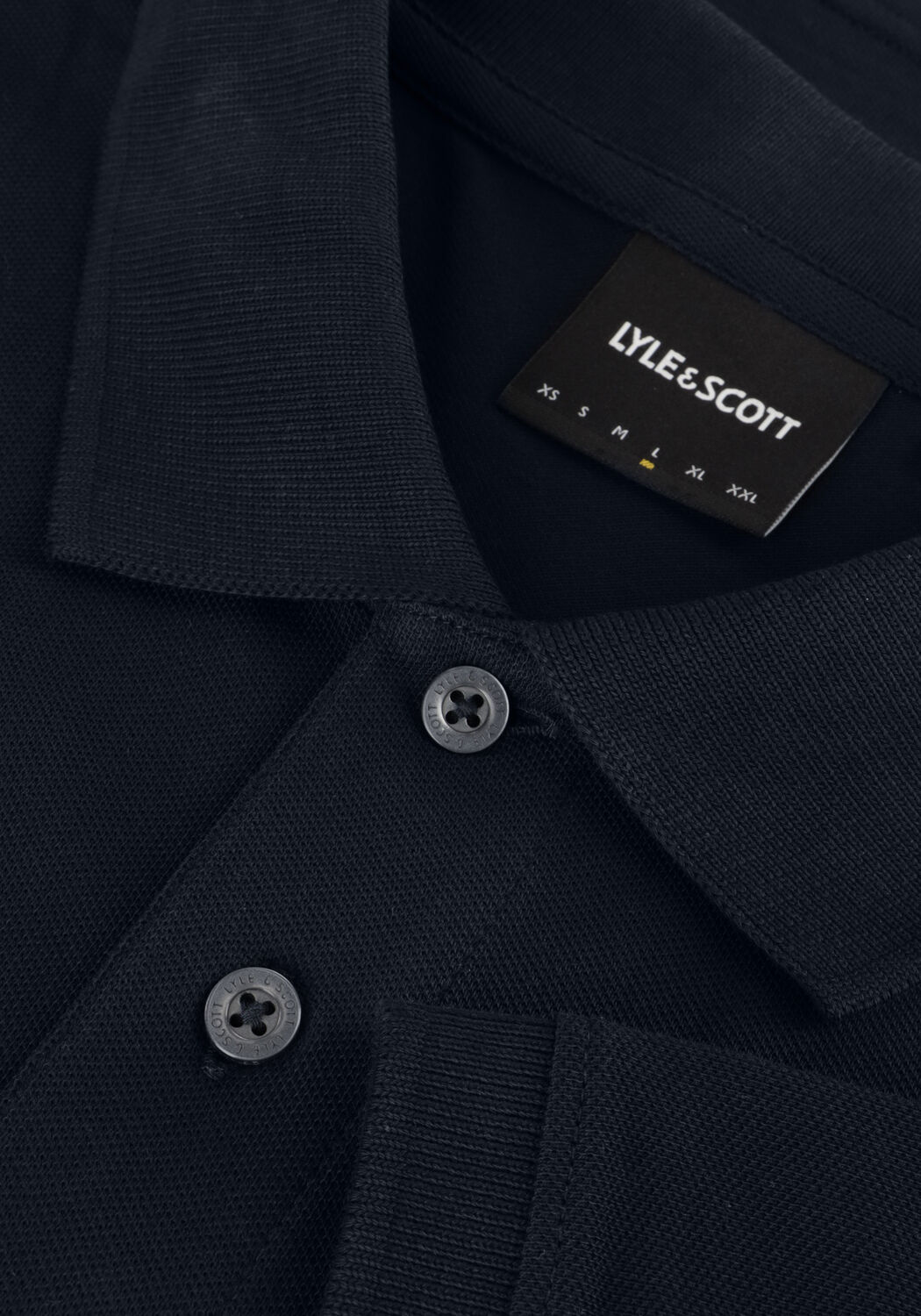 Donkerblauwe LYLE & SCOTT Polo PLAIN POLO SHIRT - large