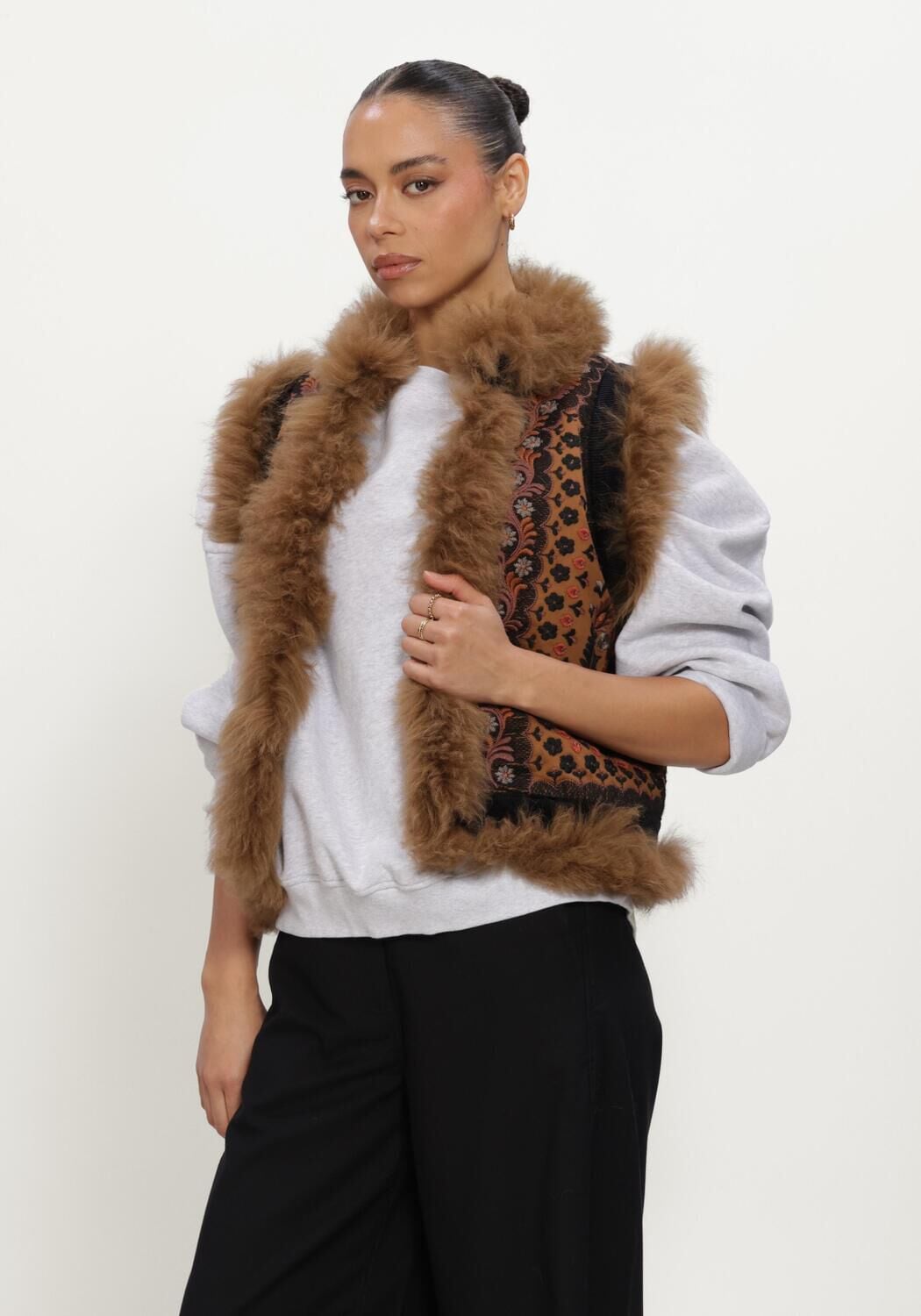 ANTIK BATIK Dames Blouses Ivan Gilet Bruin