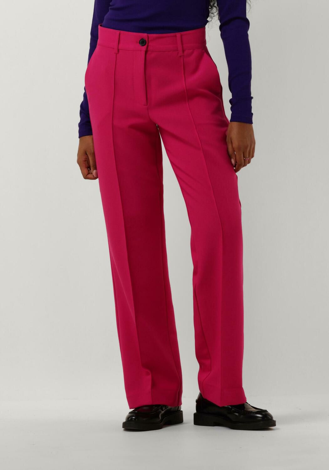 JANSEN AMSTERDAM Dames Broeken Wq417 Woven Wide Long Pants Roze