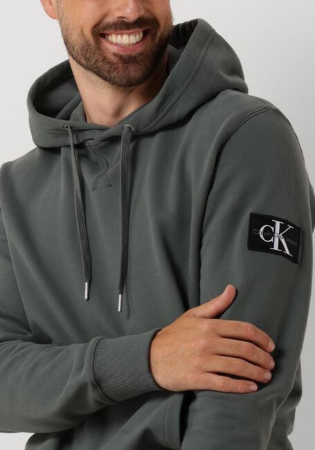 Grijze CALVIN KLEIN Sweater BADGE HOODIE - large