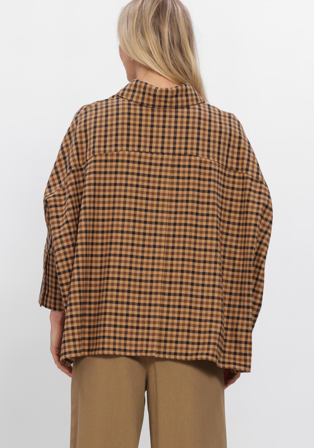 Camel WITHBLACK Blouses WBLMADISON CHECK BAT SHIRT - large