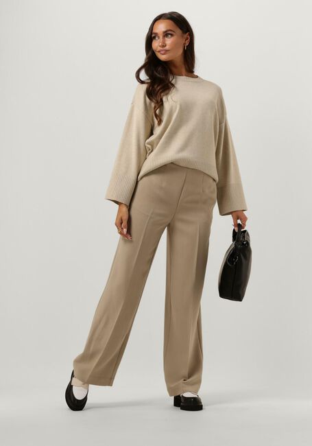 Beige MSCH COPENHAGEN Wijde broek MSCHBARBINE HW PANTS - large