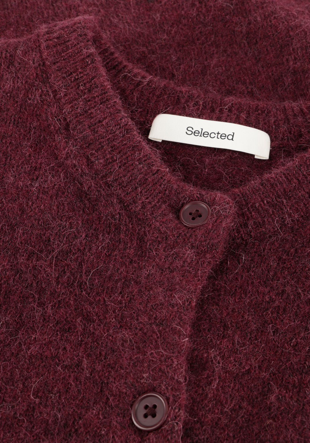 Bordeaux SELECTED WOMEN Vest SLFLULU NEW LS KNIT CARDIGAN - large