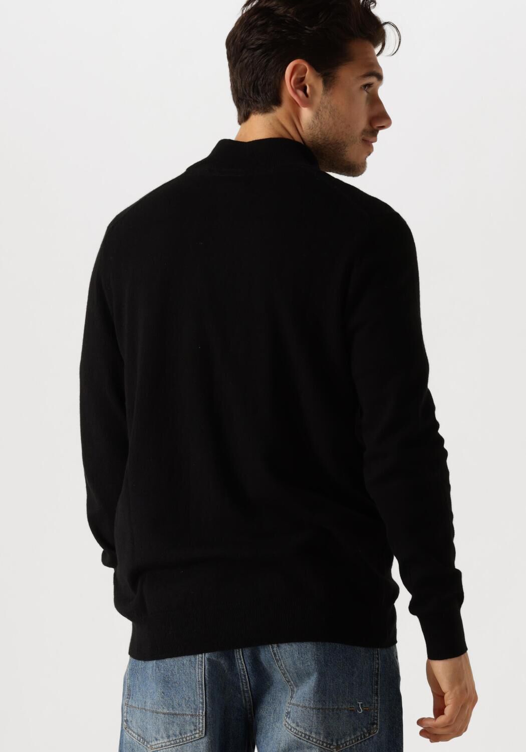 LYLE & SCOTT Heren Truien & Vesten Cotton Merino Quarter Zip Jumper Zwart