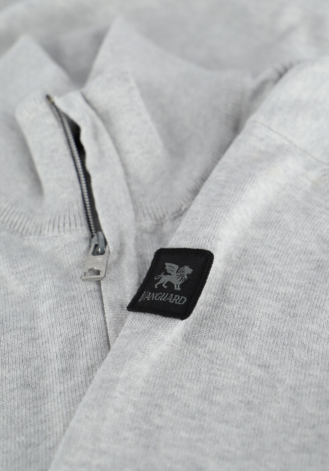 Lichtgrijze VANGUARD Sweater HALF ZIP COLLAR COTTON MELANGE - large