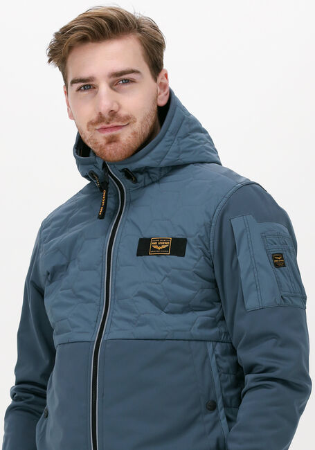 Lichtblauwe PME LEGEND Gewatteerde jas SHORT JACKET SKYSPAR II CYCLE RIP - large