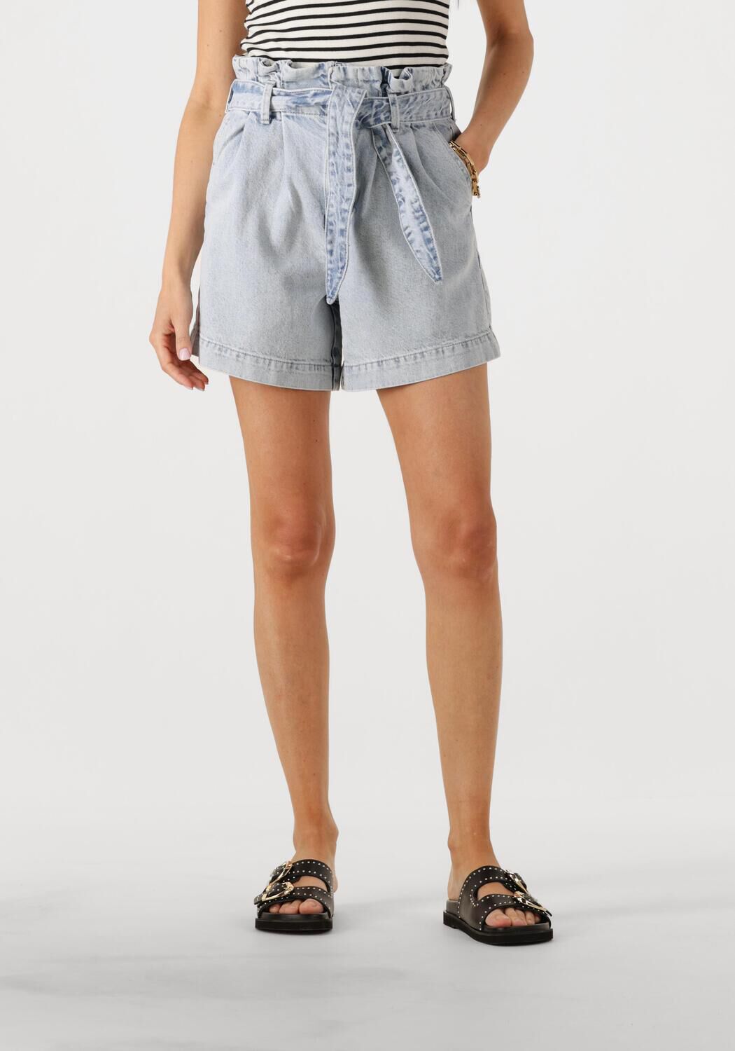 CATWALK JUNKIE Dames Jeans Denim Short Comfortable Waist Lichtblauw