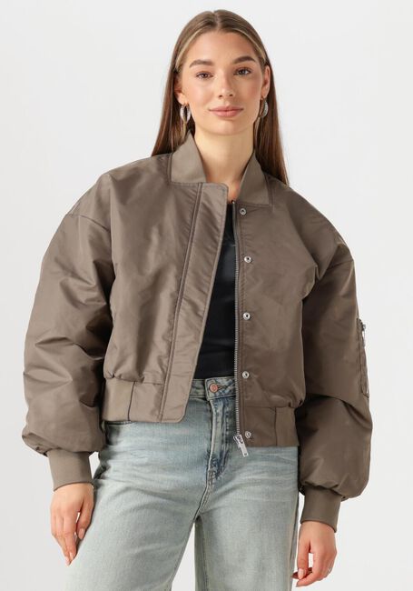 Taupe MY ESSENTIAL WARDROBE Jack HELGAMW SHORT BOMBER JACKET - large