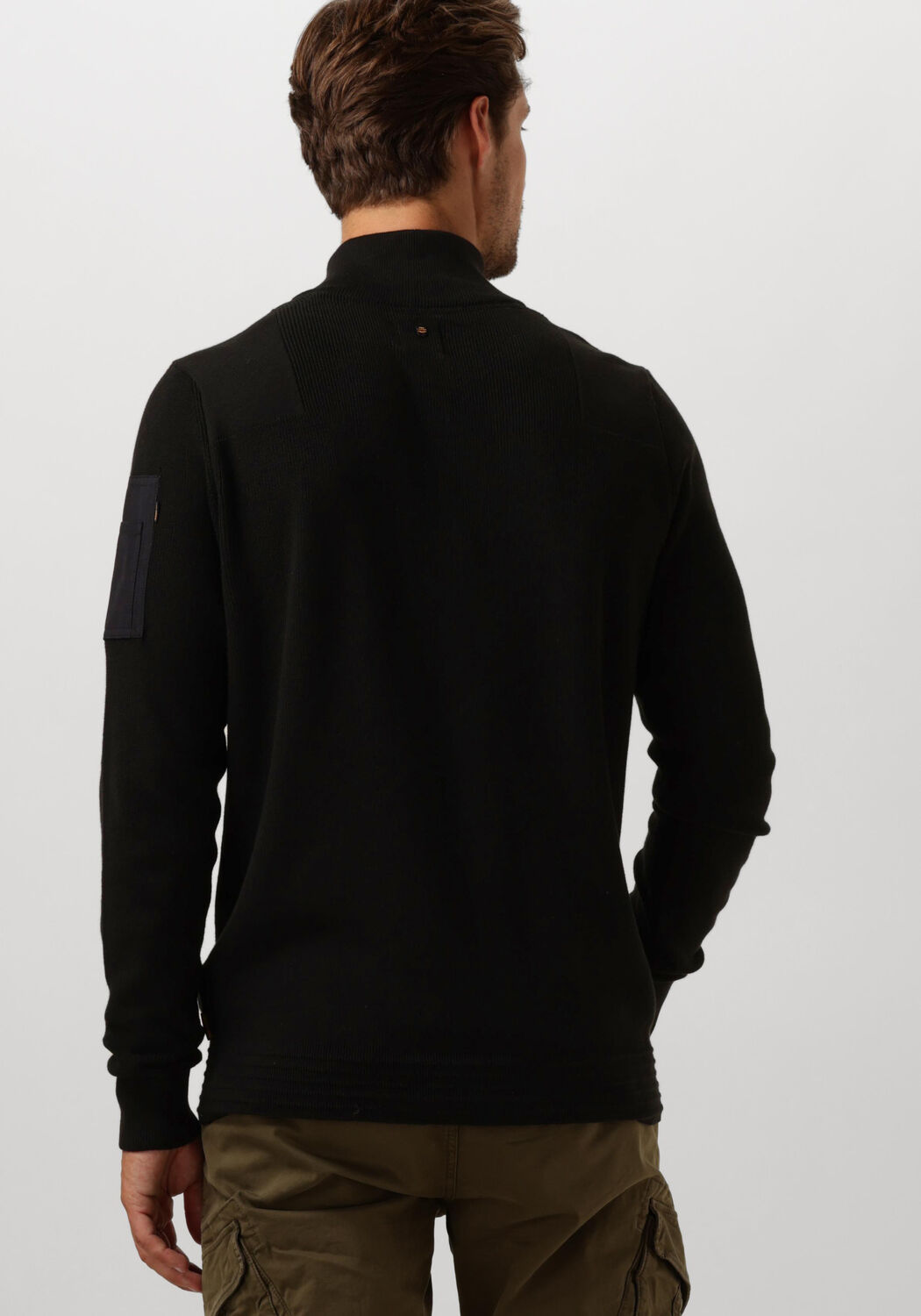 PME LEGEND Heren Truien & Vesten Half Zip Collar Cotton Knit Zwart