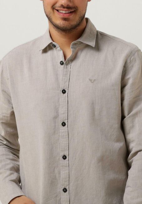 Beige PME LEGEND Casual overhemd LONG SLEEVE SHIRT CTN LINEN 2TONE OWEN - large